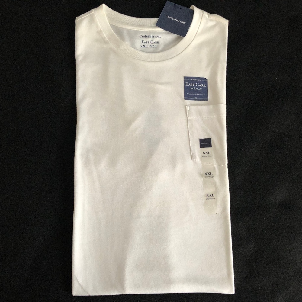 Men's Croft & Borrow XXL Bright White T-Shirt